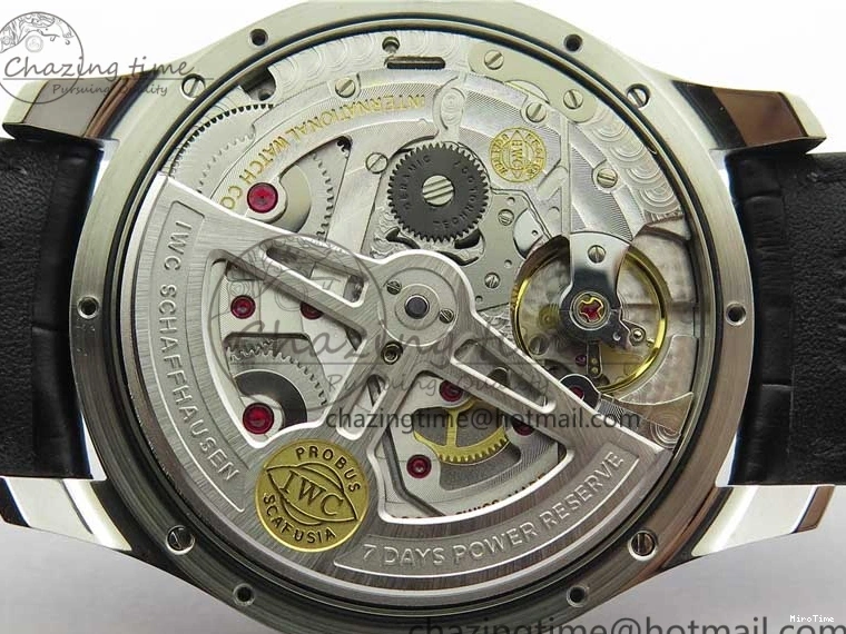 MIROTIME 0505 Portuguese Real PR Real Annual Calendar IW503502 ZF 1:1 Best Edition Black Dial Steel Markers on Black Leather Strap A StreetReady 7134